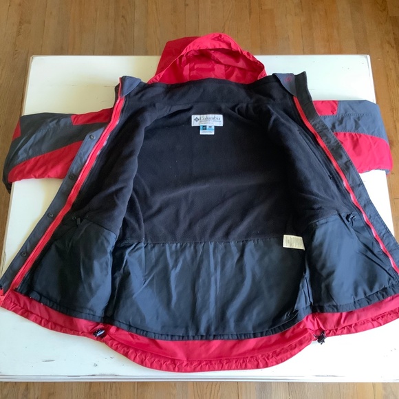 Columbia Red Grey Core Interchange Coat Jacket Small - Picture 11 of 13